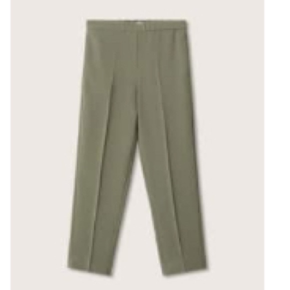 Mango Semiflu Trousers in Olive Green Size Large